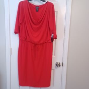 NEW SOHO red scoop neck tie front casual dress plus sz 2X